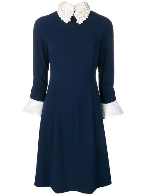 Steffen Schraut Embellished Collar Dress In Blue | ModeSens