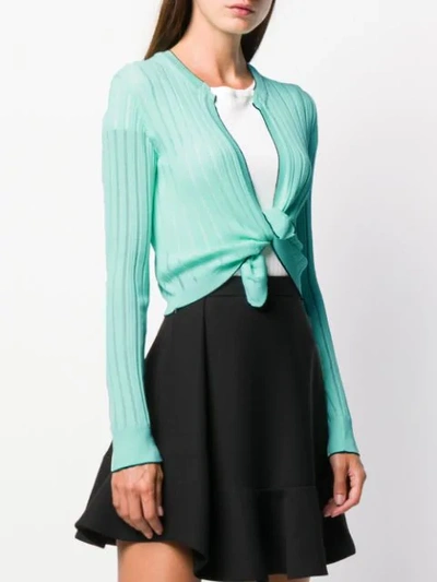 Shop Pinko Knot Detail Cardigan In Green