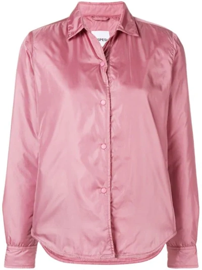 Shop Aspesi Satin Shirt Jacket In Pink