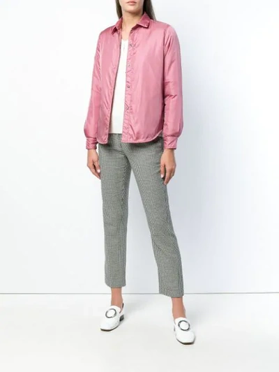 Shop Aspesi Satin Shirt Jacket In Pink