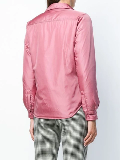 Shop Aspesi Satin Shirt Jacket In Pink