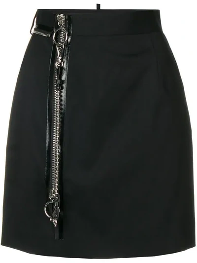 Shop Dsquared2 Zip Detail Short Skirt In Black