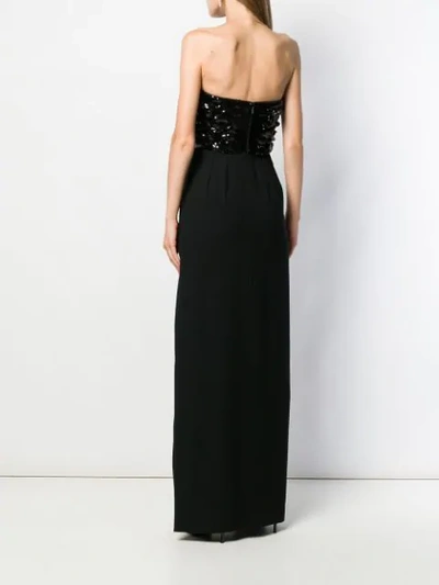 Shop Saint Laurent Sequin-embellished Evening Gown In Black