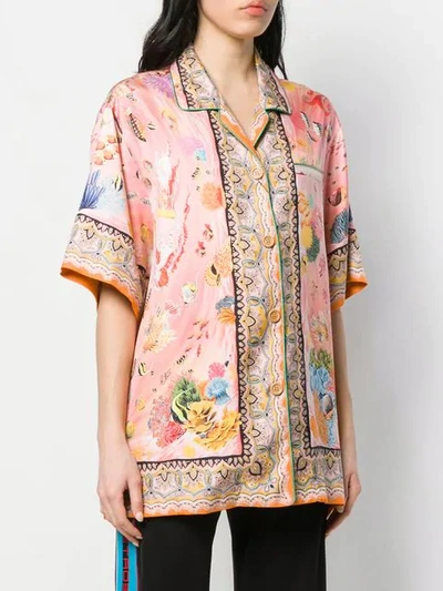 Shop Etro Loose-fit Printed Shirt In Pink