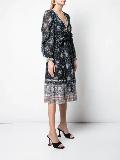 ULLA JOHNSON FLORAL DAY DRESS - 蓝色