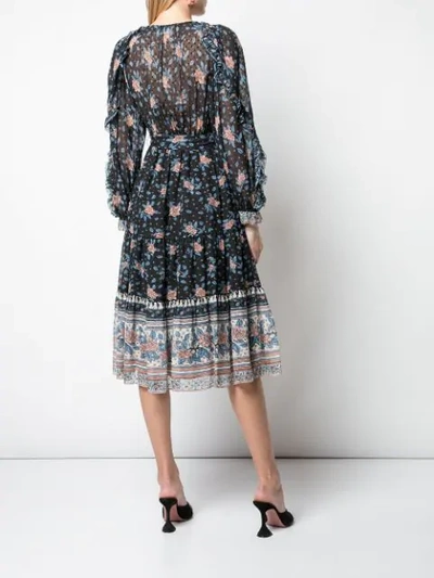 ULLA JOHNSON FLORAL DAY DRESS - 蓝色