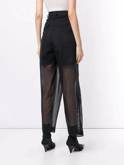 Shop Toga Sheer Straight Leg Trousers In Blue