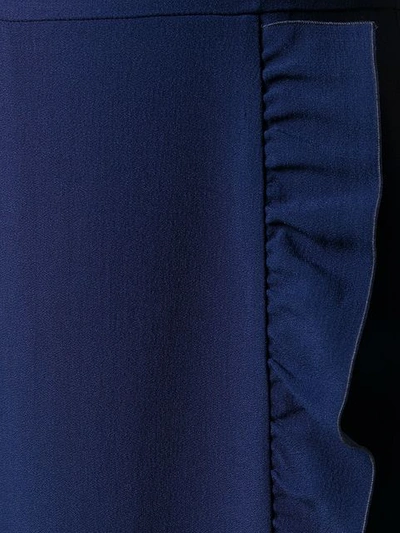 Shop Prada Ruffle Trim Dress In Blue