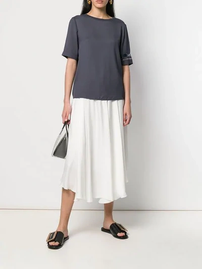 Shop Fabiana Filippi Asymmetric Hem Skirt In White