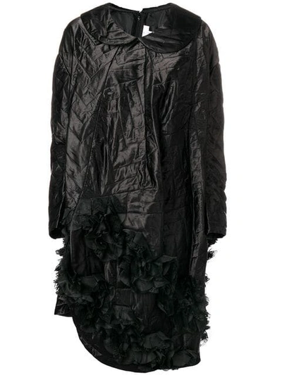 Shop Comme Des Garçons Comme Des Garçons Quilted Asymmetric Hem Dress In Black