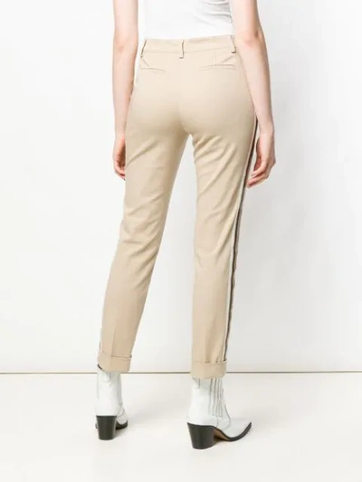 Shop P.a.r.o.s.h Side-stripe Tailored Trousers In Neutrals