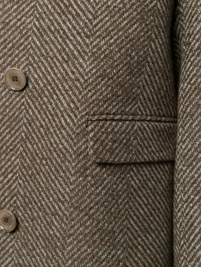 Shop Alberto Biani Herringbone Pattern Coat In Brown