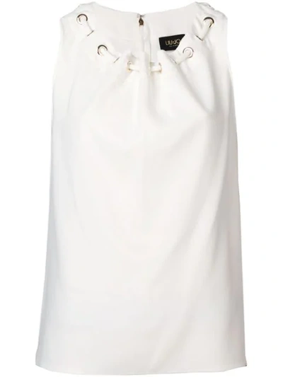 Shop Liu •jo Rope Neckline Vest In White