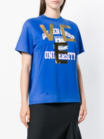 Shop Golden Goose University Print T In Blue