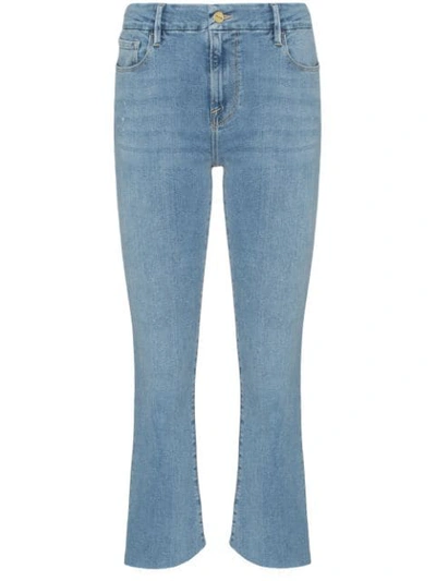 Shop Frame Le Crop Mini Boot Rear Triangle Gusset Jeans In Blue