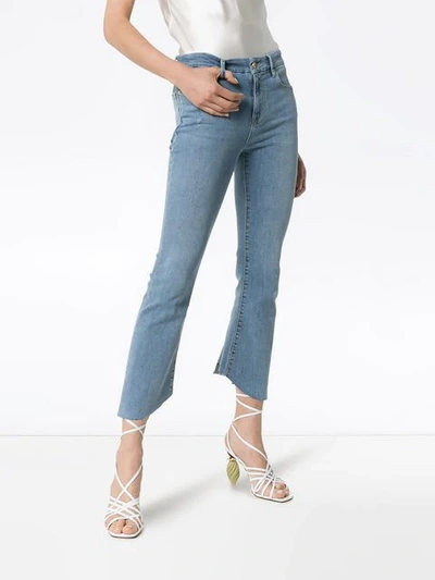 Shop Frame Le Crop Mini Boot Rear Triangle Gusset Jeans In Blue