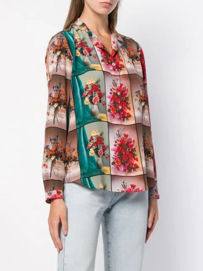 Shop Stella Mccartney Open Collar Floral Shirt In Multicolour