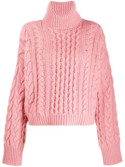 Shop Alanui Cable-knit Jumper In Pink