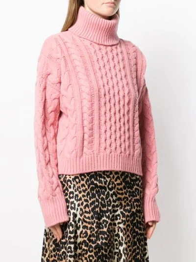 Shop Alanui Cable-knit Jumper In Pink