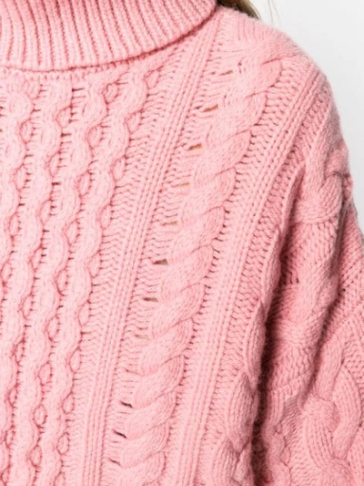 Shop Alanui Cable-knit Jumper In Pink