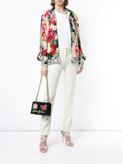 Shop Dolce & Gabbana Floral Print Zip-up Jacket In Multicolour