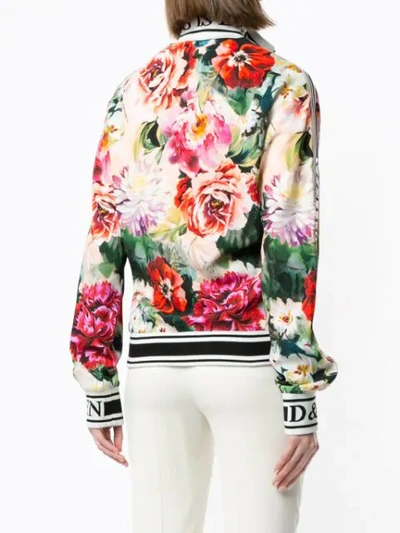Shop Dolce & Gabbana Floral Print Zip-up Jacket In Multicolour