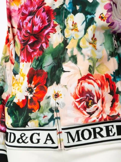 Shop Dolce & Gabbana Floral Print Zip-up Jacket In Multicolour