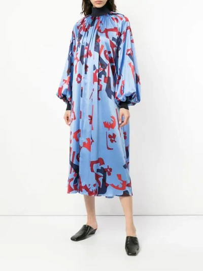 Shop Roksanda Cressida Graphic-print Dress In Lavender Mix