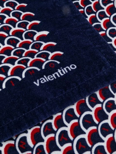 Shop Valentino Scale Print Towel In Blue