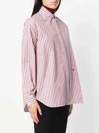 Shop Victoria Beckham Striped Masculine Shirt In White