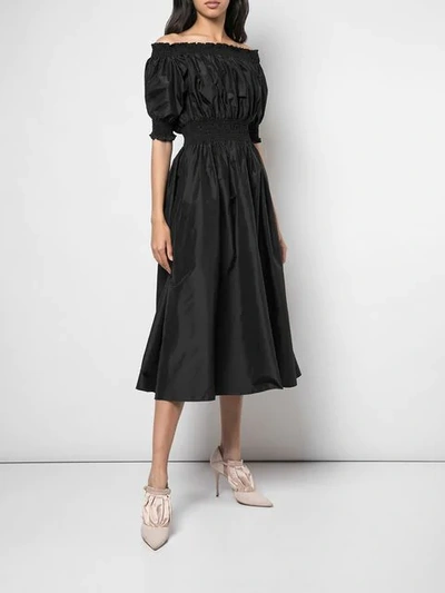 Shop Adam Lippes Off-shoulder Long Dress In Black