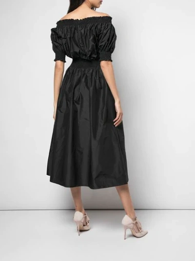 Shop Adam Lippes Off-shoulder Long Dress In Black