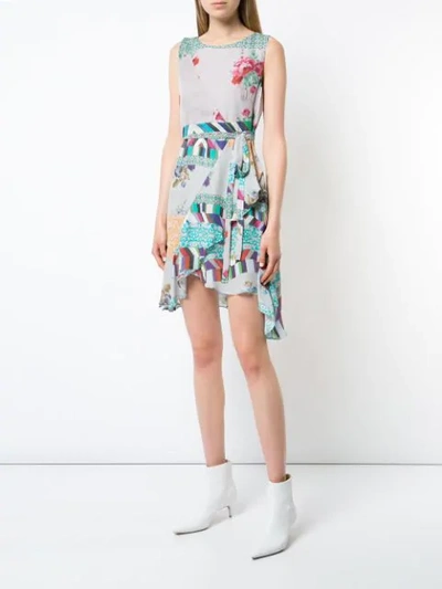 Shop Nicole Miller Floral Pattern Dress In Multicolour