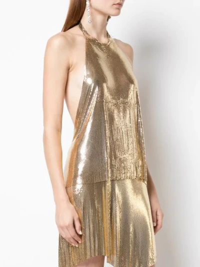 Shop Fannie Schiavoni Backless Chainmail Top In Gold