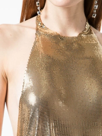 Shop Fannie Schiavoni Backless Chainmail Top In Gold