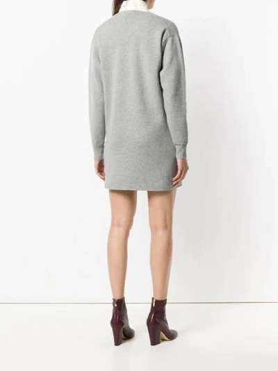 Shop Chloé V-neck Sweater Dress In Grey