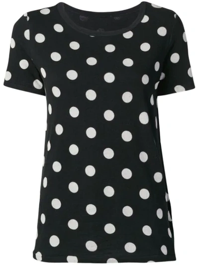 Shop Yohji Yamamoto Large Polka-dot Knit T-shirt In Black