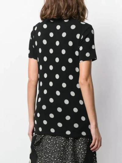 Shop Yohji Yamamoto Large Polka-dot Knit T-shirt In Black