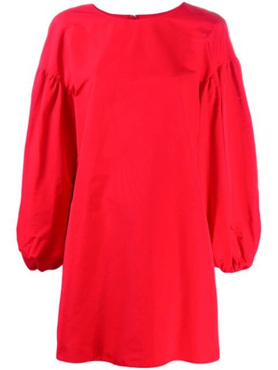VALENTINO PUFF SLEEVE DRESS - 红色