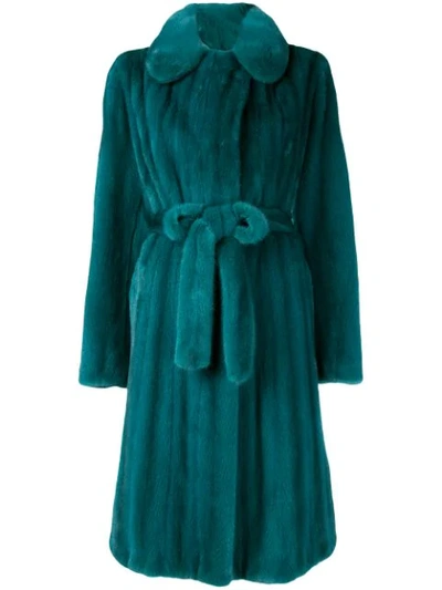 Shop Liska Mink Fur Coat In Green