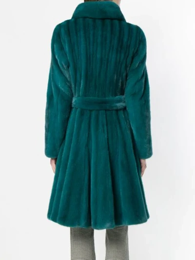 Shop Liska Mink Fur Coat In Green