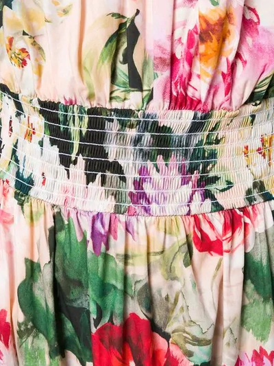 Shop Dolce & Gabbana Floral Print Maxi Dress In Green