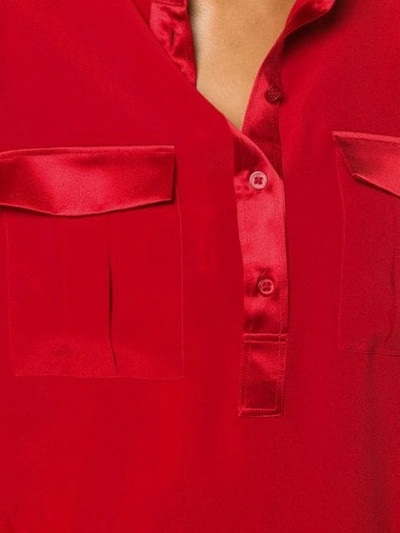 SALVATORE FERRAGAMO MANDARIN COLLAR SHIRT - 红色