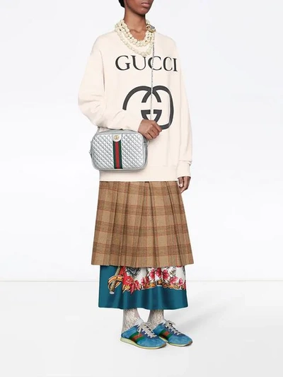 Shop Gucci Oversize Sweatshirt With Interlocking G In White