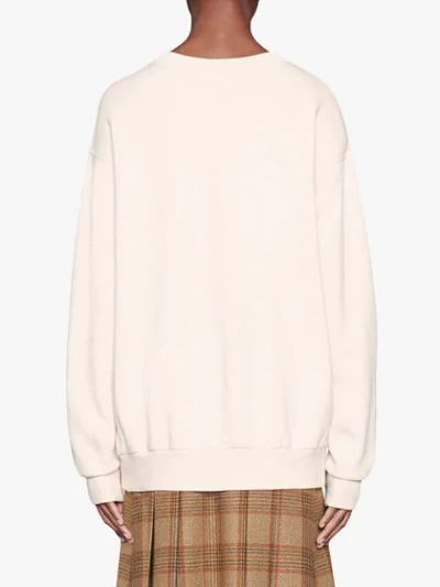 Shop Gucci Oversize Sweatshirt With Interlocking G In White