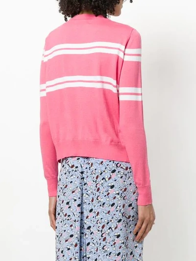 Shop Allude Stripe Detail Sweater In Pink