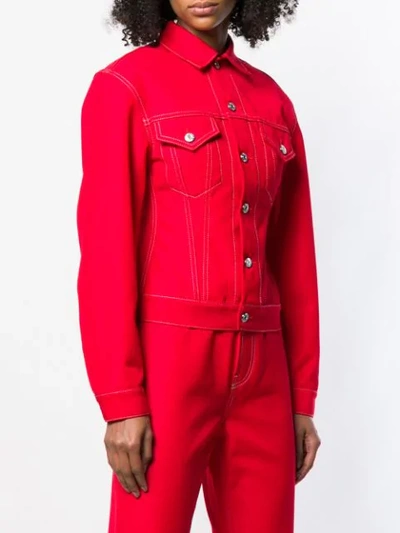 Shop Helmut Lang Denim Jacket In Red