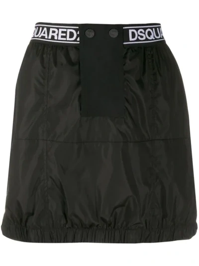 DSQUARED2 LOGO TAPE MINI SKIRT - 黑色