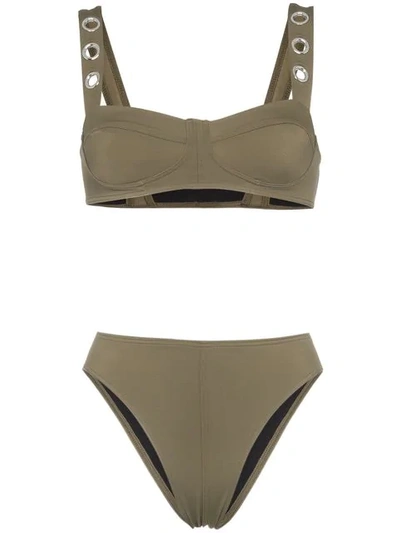 Shop Ack Military Green Ana Due High-leg Bikini