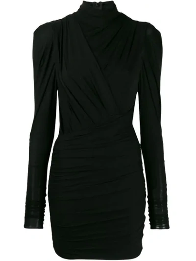 Shop Isabel Marant Turtle-neck Fitted Dress In Black